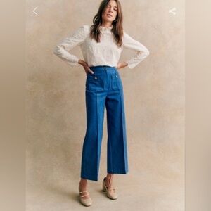 Sézane Emilio Blue High-Waisted (Size 10/42)